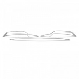 Set 3 Ornamente din inox bara si proiectoare fata Skoda Octavia IV 2020->