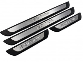 Set 4 protectii praguri din aluminiu compatibil cu SEAT LEON 3 2013-2021, S-Dizayn EDITION Line