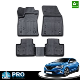 Set covorase auto cauciuc Renault Megane 4 IV 2016-2021, forma tavita 3D - Img 2
