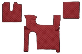 Set covorase camion, piele ecologica compatibil cu compatibile cu MAN TGX 2006-2018, cutie manuala, Rosu cu doua sertare