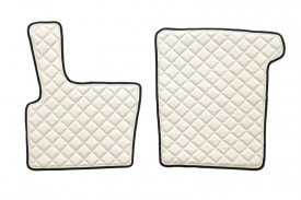 Set covorase camion, piele ecologica compatibil cu DAF XF 95 1997-2005 Crem , MANUALA - Img 3