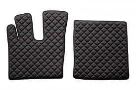 Set covorase camion, piele ecologica compatibil cu DAF XF105, XF106 Negru cu cusatura rosie AUTOMAT - Img 2