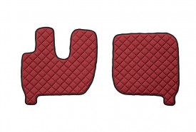 Set covorase camion, piele ecologica compatibile cu IVECO STRALIS AS 2002-2012, cabina mare, automata rosu - Img 2