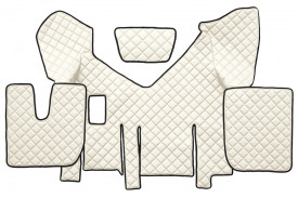Set covorase camion, piele ecologica compatibile cu IVECO STRALIS XP 2013-> Crem , cu frigider