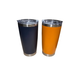 Set Cuplu Termos din otel inoxidabil Albastru si Portocaliu, 600 ml cu perete dublu