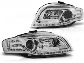 Set Faruri compatibile cu Audi A4 B7 2004-2008 LED TUBE LIGHTS Crom - Img 1