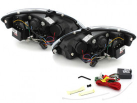 Set faruri compatibile cu Seat LEON 2009-2012 DRL Fundal Negru - Img 2