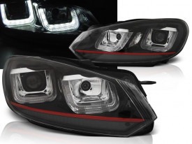 Set Faruri LED compatibil cu VW Golf 6 VI 2008-2013 Red Design Golf 7 3D U Design Semnal LED Dinamic - Img 6
