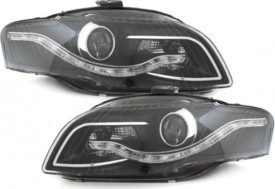 Set Faruri LED DRL compatibil cu Audi A4 B7 2004-2008 DAYLIGHT Negru - Img 3