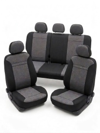 Set huse auto pentru scaune compatibile Dacia Logan II 2012-2020, cu bancheta spate fractionata, material textil, Lichidare de stoc! - Img 2