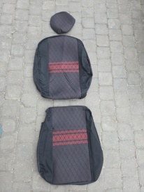 Set huse auto pentru scaune, VW GOLF IV 1998-2005, material textil negru cu rosu, Lichidare stoc! - Img 3