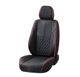 Set huse scaune auto compatibil BMW X3 F25 2010-2017, scaune standard, fata-spate, Piele ecologica Negru cu cusatura rosie - Img 2
