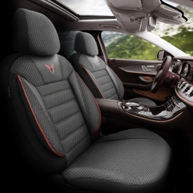 Set huse scaune auto compatibil Opel Astra J 2010-2015, fata-spate, Otom Luxury, Toro Sport Design, material textil cu piele ecologica - Img 2