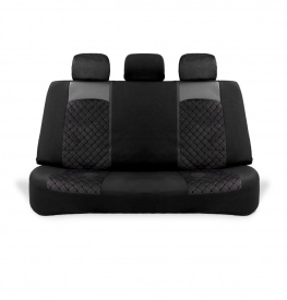 Set huse scaune auto compatibil SKODA Superb I 2002-2008, fata-spate, Piele ecologica cu velur, Negru - Img 3