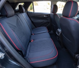 Set huse scaune auto compatibil VW Passat B6 2005-2010, fata-spate, material textil negru cu cusatura rosie - Img 5