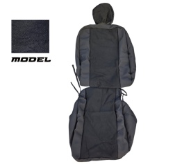 Set huse scaune auto fata 2+1 compatibile cu VW Crafter 2017->, material textil, negru, Van, Doka - Img 2