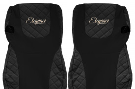 Set huse scaune camion compatibil cu DAF XF105 2012-> euro 6, Negru, piele ecologica cu velur - Img 4