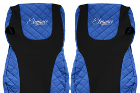Set huse scaune camion compatibil cu DAF XF105 XF106 2012-> euro 6, Negru cu albastru, piele ecologica cu velur - Img 2