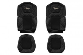 Set huse scaune camion compatibil cu FORD F-MAX 2018->, Negru, piele ecologica cu velur