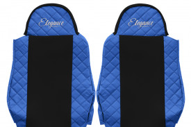 Set huse scaune camion compatibil cu MAN TGA TGL TGS TGM 2000->, negru cu albastru, piele ecologica cu velur - Img 2