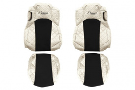 Set huse scaune camion compatibil cu Mercedes MP4/MP5 , CREM , piele ecologica cu velur - Img 1