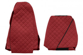 Set huse scaune camion compatibil cu SCANIA Seria R G P 2005-2016, Negru cu rosu, piele ecologica cu velur - Img 2