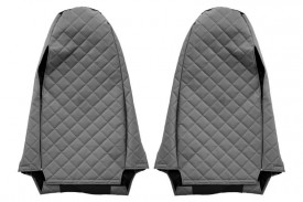 Set huse scaune camion compatibil cu SCANIA Seria R G P 2013-2016, Negru cu gri, piele ecologica cu velur, tetiere integrate, cabina STREAMLINE - Img 5