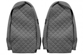 Set huse scaune camion compatibil cu VOLVO FH3 2002-2013, Negru cu gri, piele ecologica cu velur - Img 5