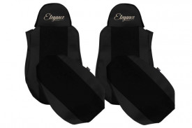 Set huse scaune camion compatibile cu DAF XF 95, XF 105, LF 45, LF 55, CF, 1997-2012, negru, piele ecologica cu velur