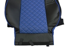 Set huse scaune camion compatibile cu MAN TGX 2007-2021, piele ecologica negru cu albastru - Img 5