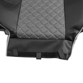 Set huse scaune camion compatibile cu MAN TGX 2007-2021, piele ecologica negru cu gri - Img 4
