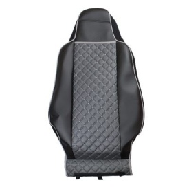 Set huse scaune camion compatibile cu MAN TGX II 2021->, piele ecologica negru cu gri - Img 2