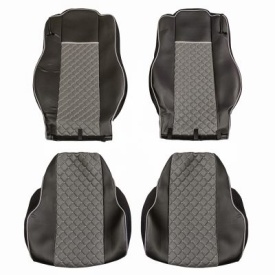 Set huse scaune camion compatibile cu Mercedes Actros MP4 MP5 2011->, piele ecologica negru cu gri - Img 2
