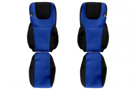 Set huse scaune camion compatibile DAF XF euro 6 2012-> , material textil negru cu albastru - Img 2