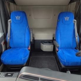 Set huse scaune camion compatibile DAF XF euro 6 2012->, material textil, albastru