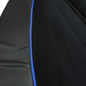 Set huse scaune camion compatibile DAF XF euro 6 2012->, piele ecologica, negru cu albastru - Img 6