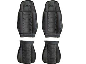 Set huse scaune camion compatibile IVECO STRALIS 2002-> negru, piele ecologica cu catifea - Img 2