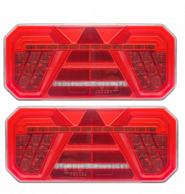 Set lampi 7 functii, stanga dreapta, 12-24V, LED, semnalizare dinamica, 305mm X 140mm X 35mm