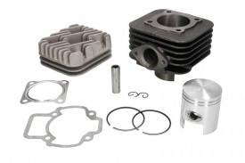 Set motor , cilindru , piston, segmenti, chiulasa si set garnituri 2T , capacitate 80cc compatibil cuGILERA EASY MOVING, ICE, STALKER, STORM, TYPHOON; PIAGGIO/VESPA FL2, FLY, FREE, LIBERTY, LX, LXV, SFERA 1990-2016 - Img 2