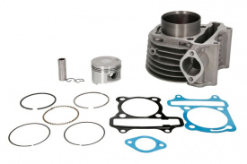 Set motor complet cilindru, piston, segmenti si garnituri scuter 4T GY6 150cc, diametru piston 57.4 - Img 2