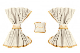 Set perdele cabina camion, universal compatibil cu MAN, culoare crem - Img 4