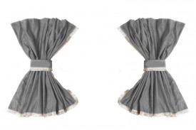 Set perdele cabina camion, universal compatibil cu MAN, culoare gri - Img 3