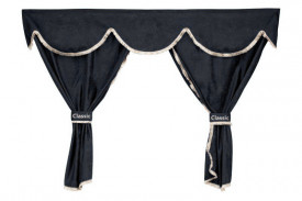 Set perdele cabina camion, universal compatibil cu MAN, culoare negru - Img 1