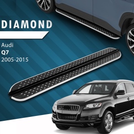 Set praguri trepte laterale cu suporti compatibil Audi Q7 2006-2015, Diamond Krom Design - Img 8