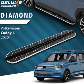 Set praguri trepte laterale cu suporti compatibil VW Caddy 2021->, Diamond Krom Design - Img 8