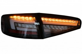 Stopuri Full LED compatibil cu Audi A4 B8 2012-2015 Sedan Rosu Negru Semnal Dinamic OEM Halogen - Img 5