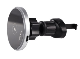 Suport auto magnetic pentru telefon, prindere in grila aer, cu incarcator inductiv de 15W + cablu USB > USB-C 100 cm