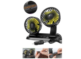 Ventilator dublu pentru masini, microbuze și rulote, 12V, cu afisare numar telefon - Img 4