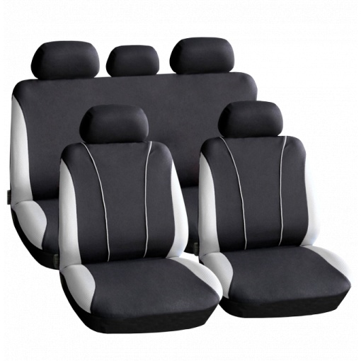 Set huse scaun auto ieftine, Universale 9 piese, model V-Style - GRI
