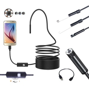 Camera endoscopica de inspectie, waterproof, 5,5mm, conectare Android/Windows prin microUSB - USB, lungime cablu 5m - Img 1